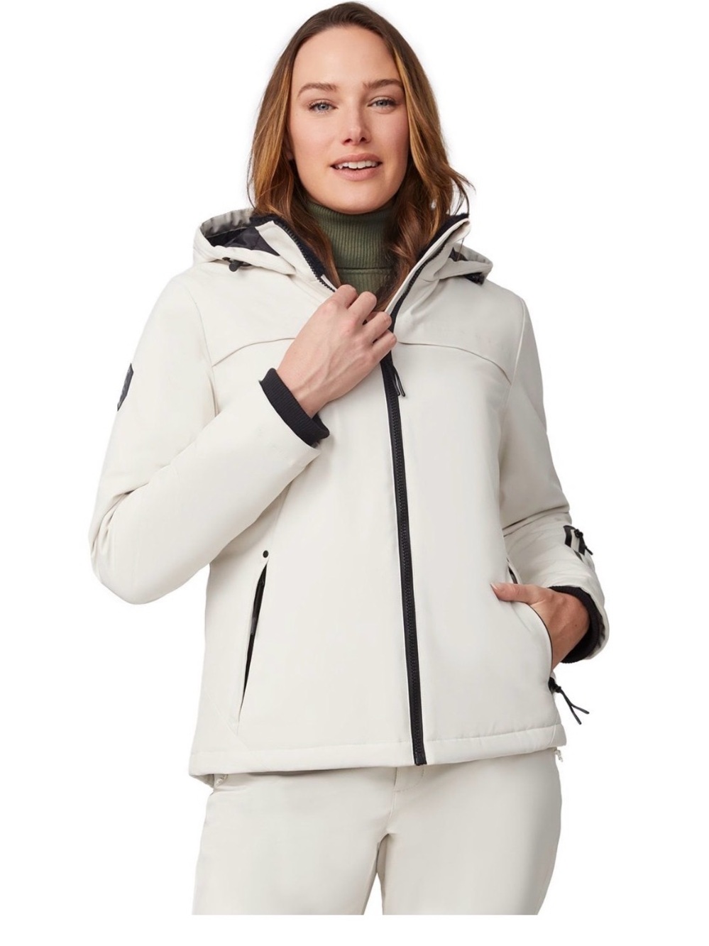Free Country Women's Thermo Ski Softshell Snow Jacket Oyster White Large
